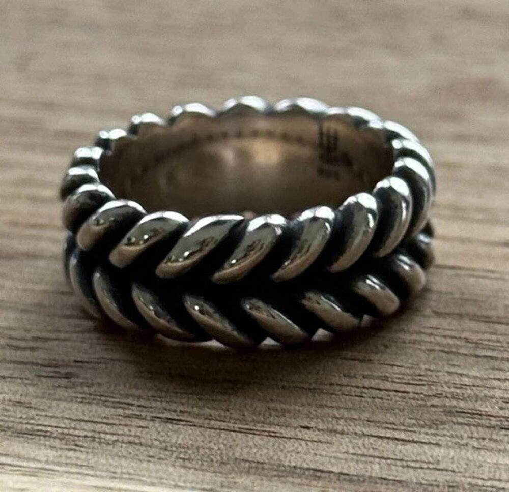 James Avery Retired Sterling Silver Double Braided Rope Ring Size 6.5